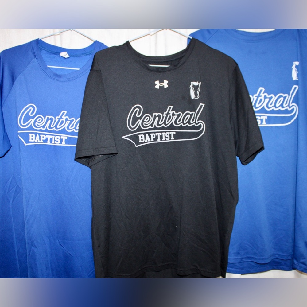 Under Armour Men's Central Baptist T-Shirt - Black and Blue